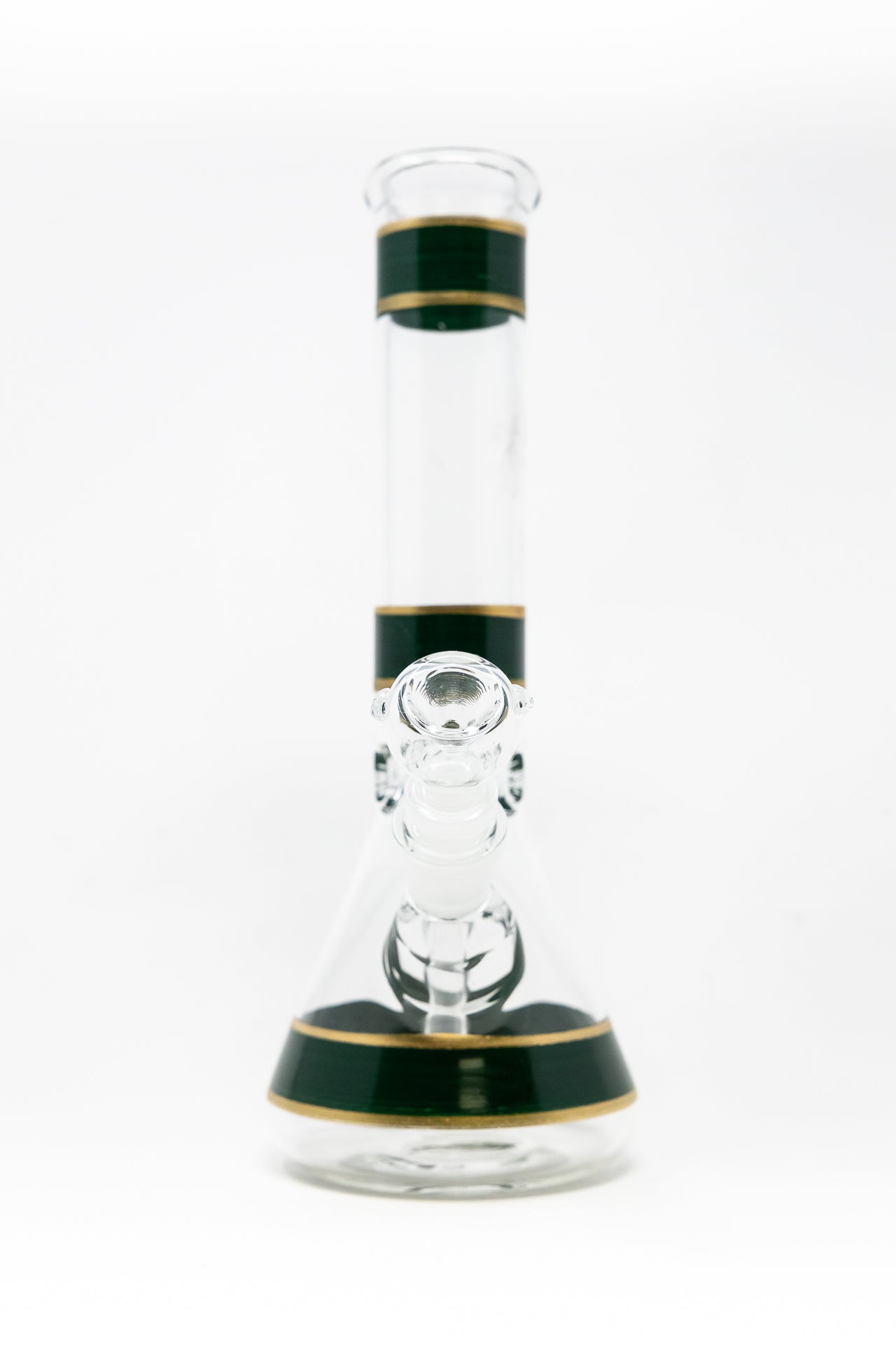 10" Forest Green Stripe Beaker Bong w/ Ice Catcher
