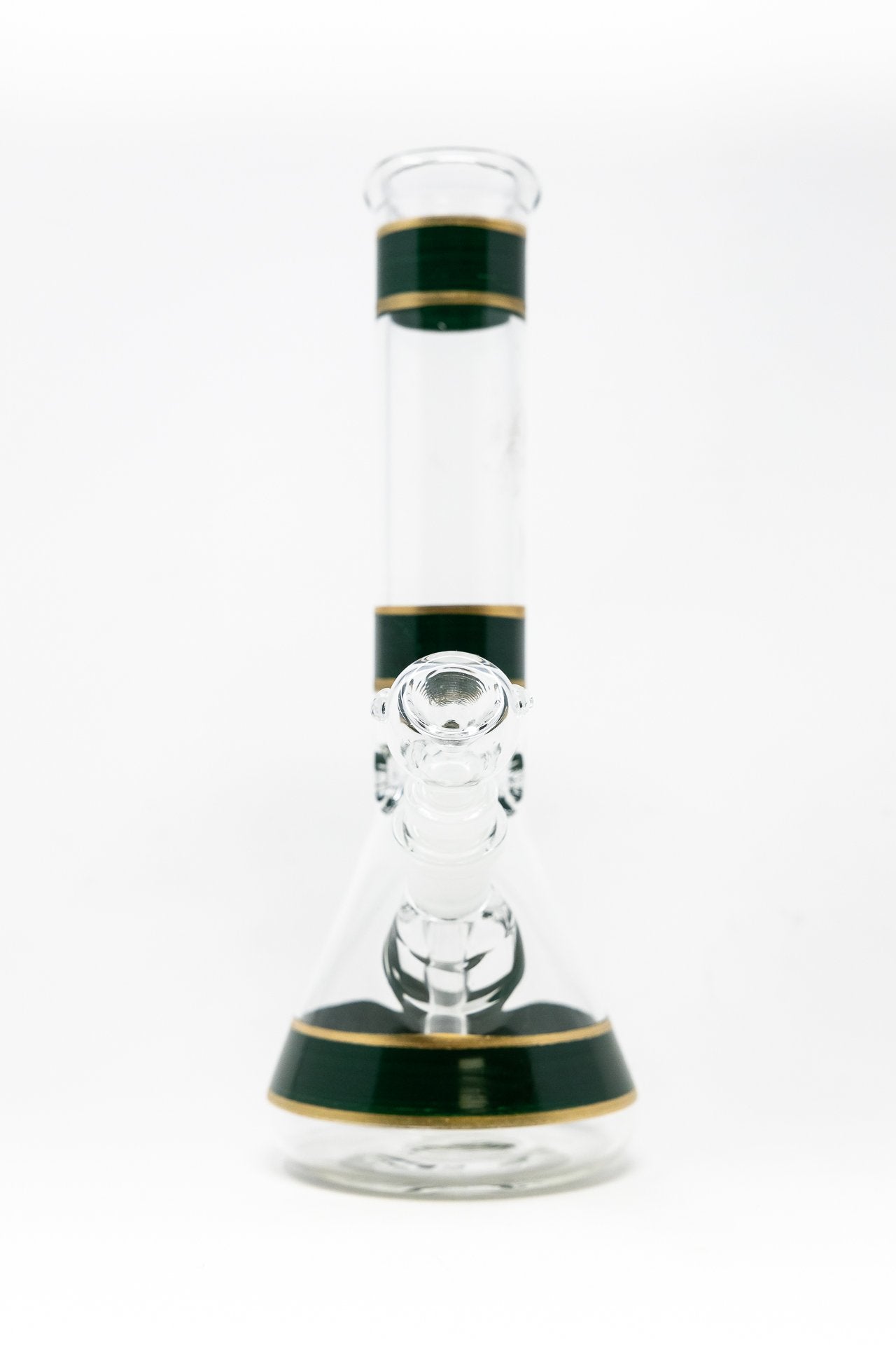 10" Forest Green Stripe Beaker Bong w/ Ice Catcher