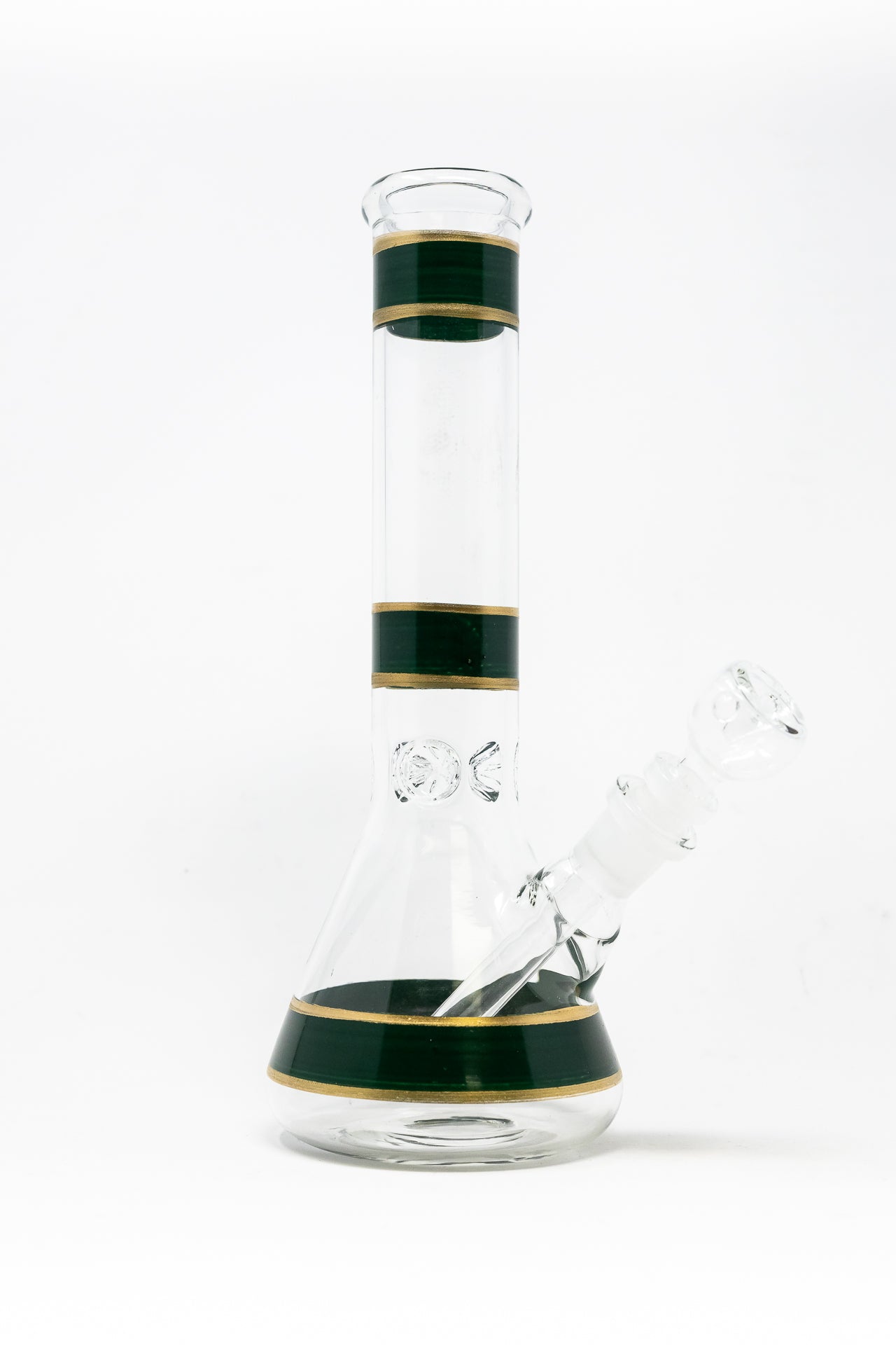 10" Forest Green Stripe Beaker Bong w/ Ice Catcher