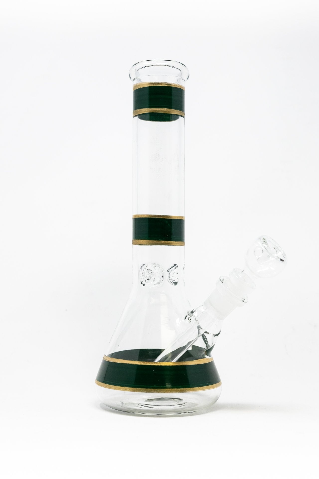 10" Forest Green Stripe Beaker Bong w/ Ice Catcher