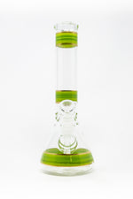 10" Lime Green Stripe Beaker Bong w/ Ice Catcher