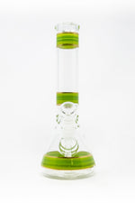 10" Lime Green Stripe Beaker Bong w/ Ice Catcher