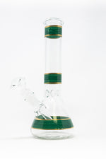 10" Dark Green Stripe Beaker Bong w/ Ice Catcher