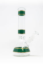 10" Dark Green Stripe Beaker Bong w/ Ice Catcher