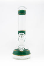 10" Dark Green Stripe Beaker Bong w/ Ice Catcher