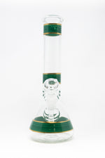 10" Dark Green Stripe Beaker Bong w/ Ice Catcher