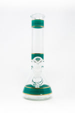 10" Blue Green Stripe Beaker Bong w/ Ice Catcher