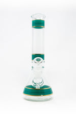 10" Blue Green Stripe Beaker Bong w/ Ice Catcher