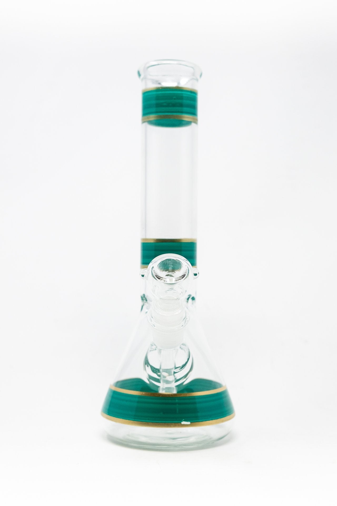 10" Blue Green Stripe Beaker Bong w/ Ice Catcher