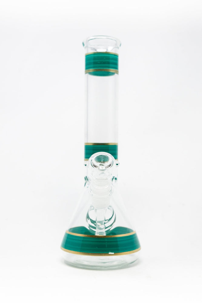 10" Blue Green Stripe Beaker Bong w/ Ice Catcher