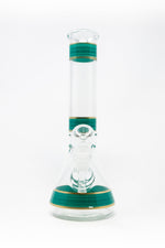 10" Blue Green Stripe Beaker Bong w/ Ice Catcher