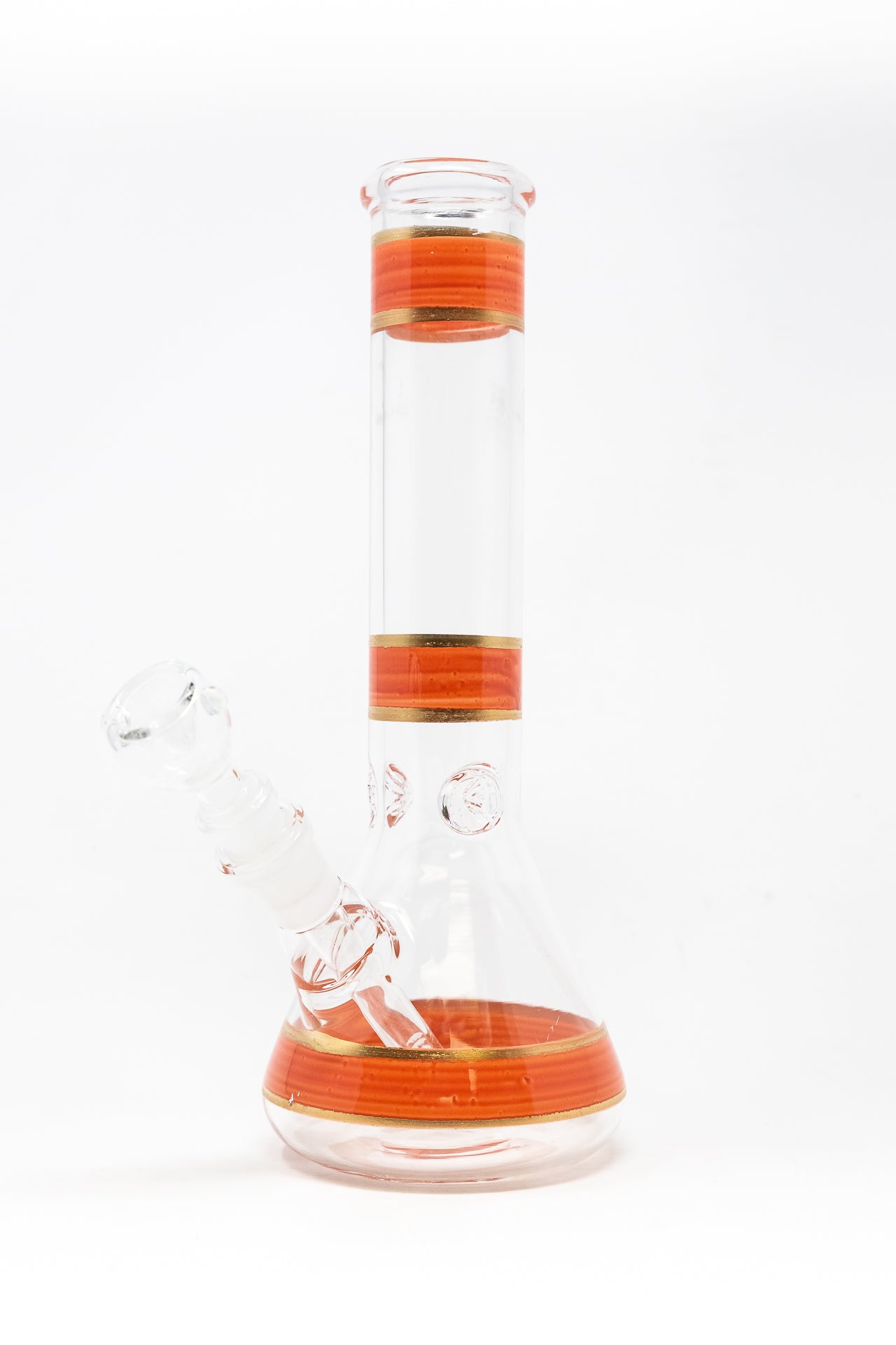 10" Peach Stripe Beaker Bong w/ Ice Catcher