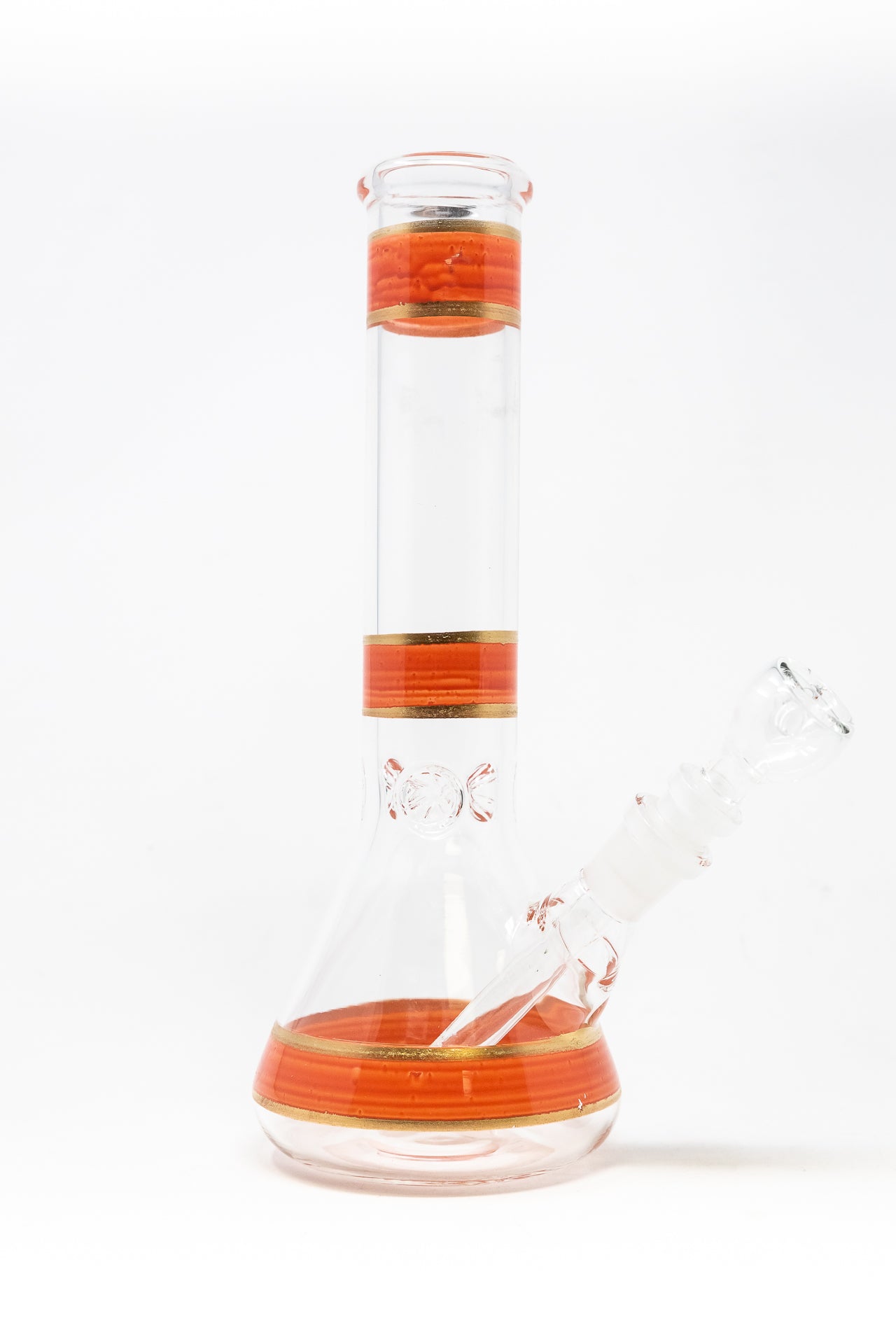 10" Peach Stripe Beaker Bong w/ Ice Catcher