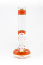 10" Peach Stripe Beaker Bong w/ Ice Catcher