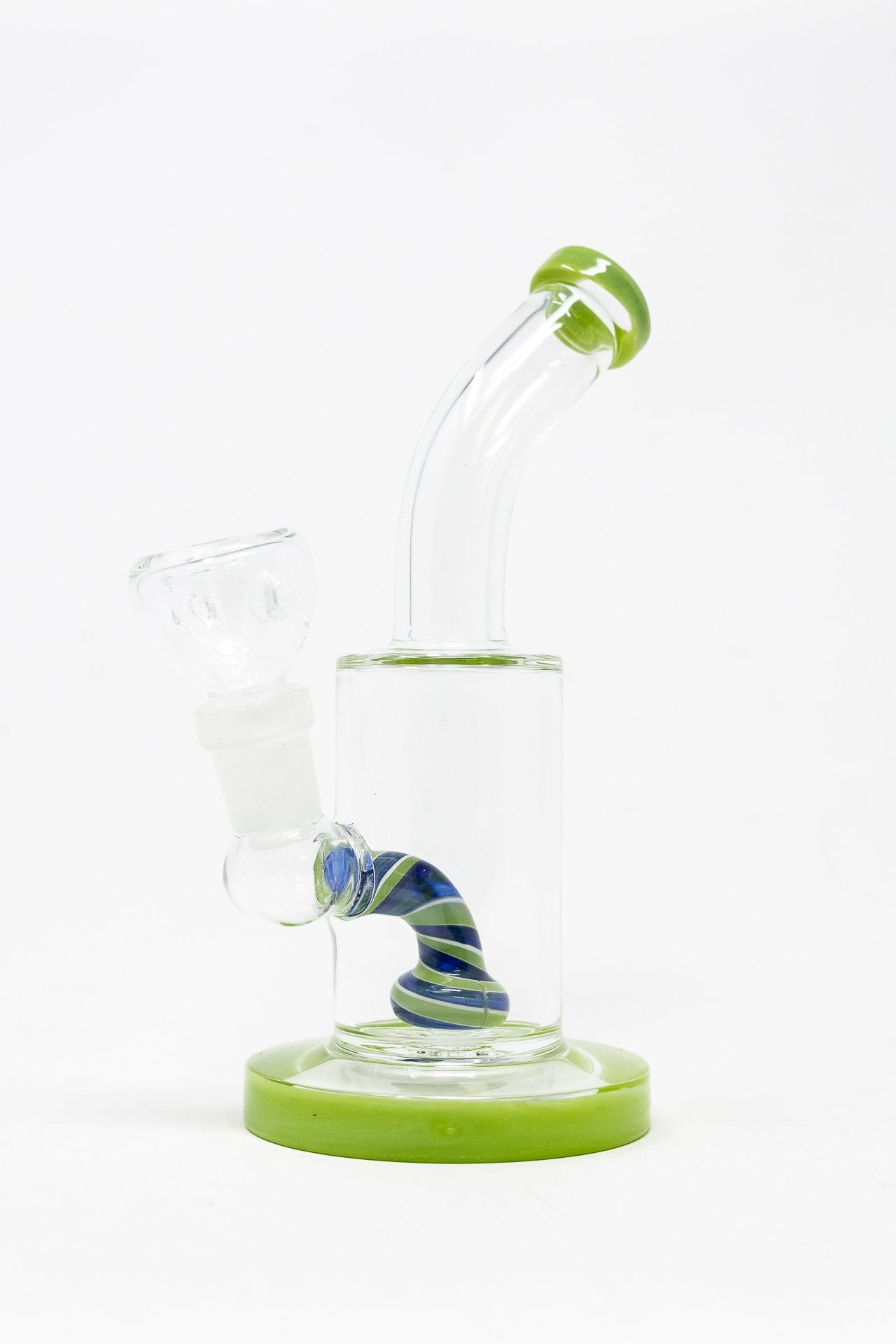 6" Lime Green Candy Cane Percolator Bong