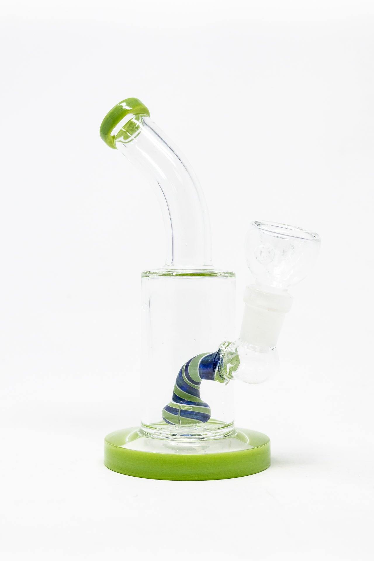 6" Lime Green Candy Cane Percolator Bong