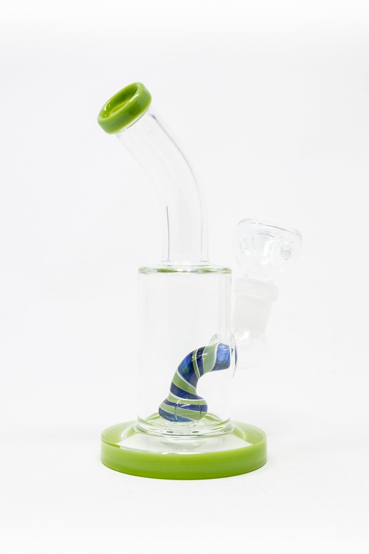 6" Lime Green Candy Cane Percolator Bong