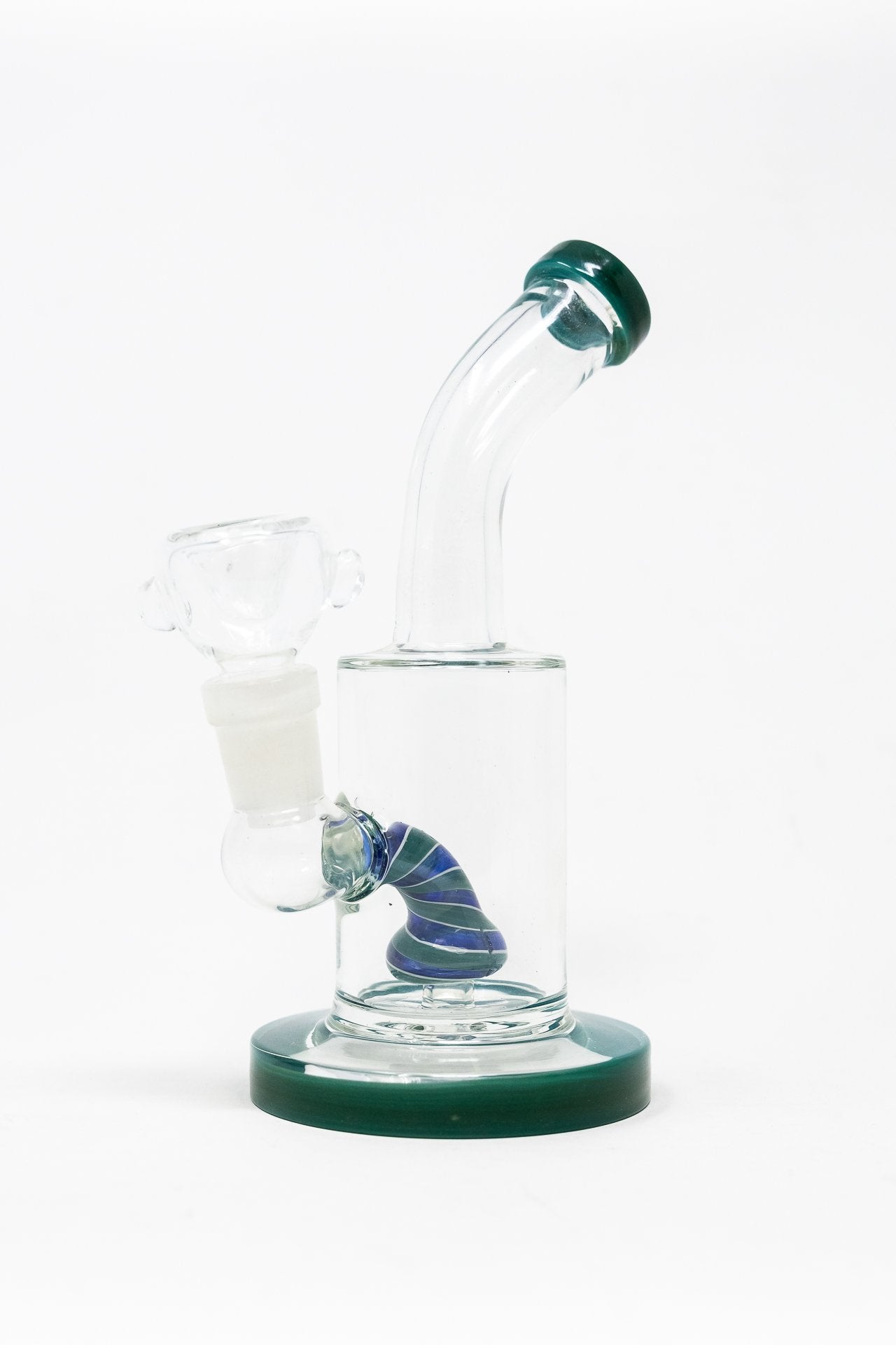 6" Aqua Blue Candy Cane Percolator Bong