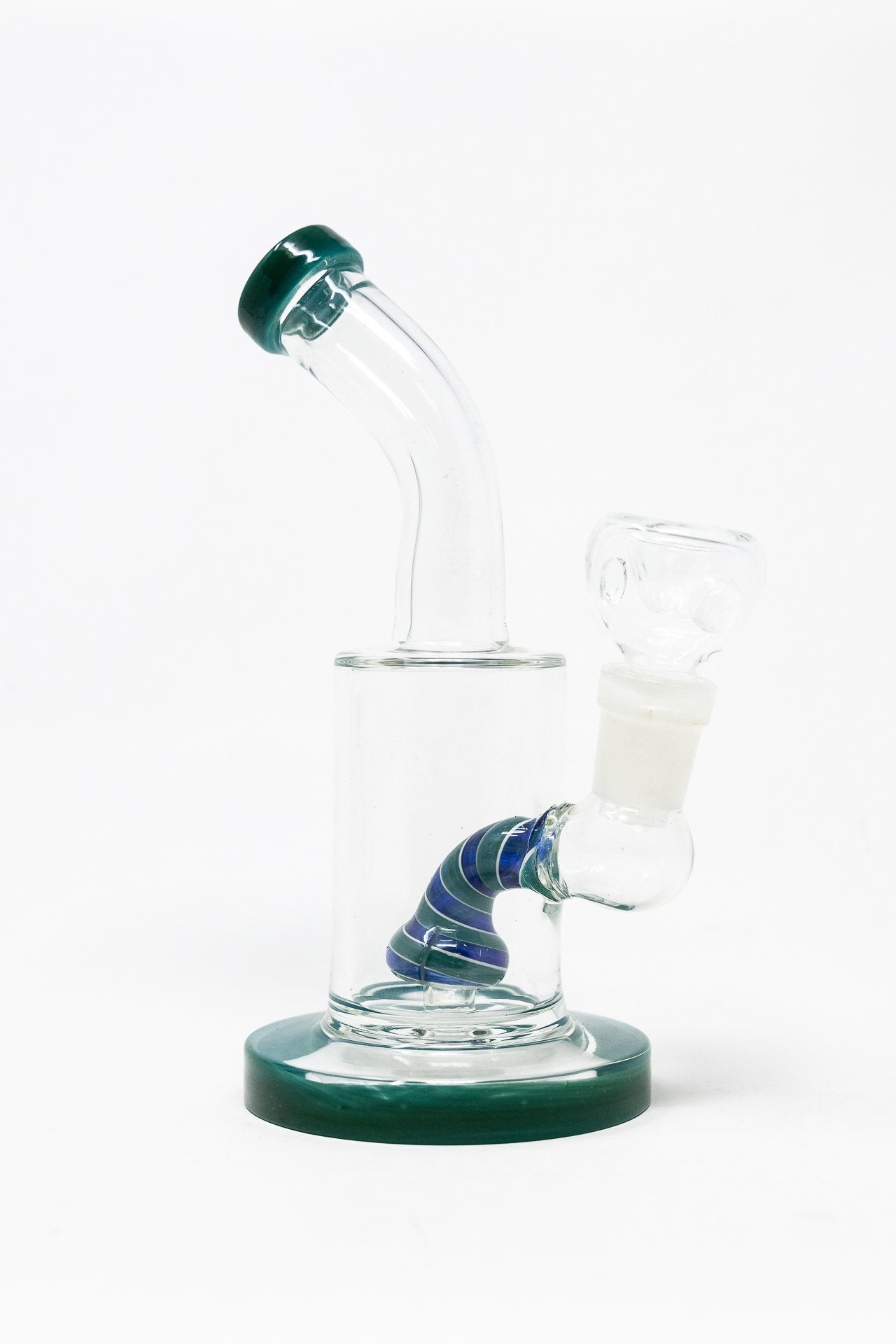 6" Aqua Blue Candy Cane Percolator Bong