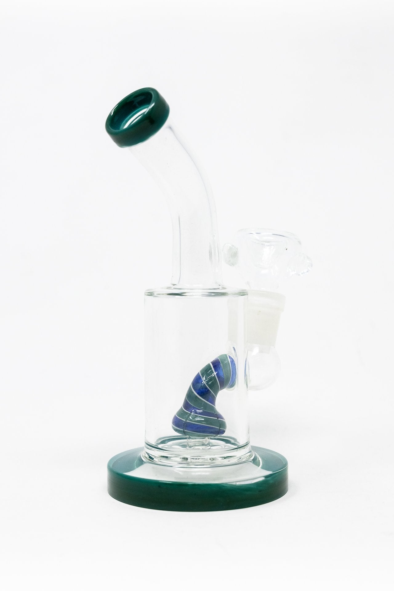 6" Aqua Blue Candy Cane Percolator Bong