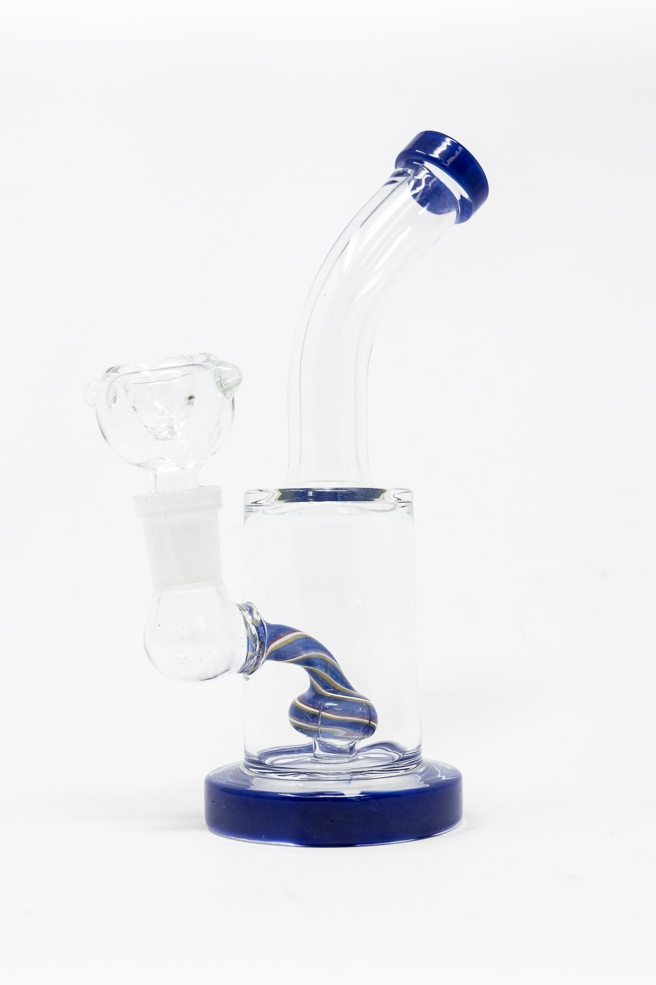 6" Navy Blue Candy Cane Percolator Bong