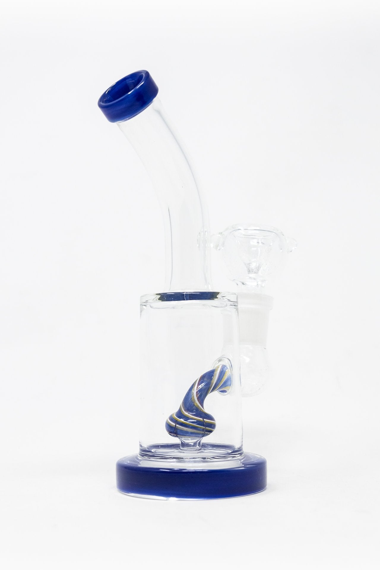 6" Navy Blue Candy Cane Percolator Bong