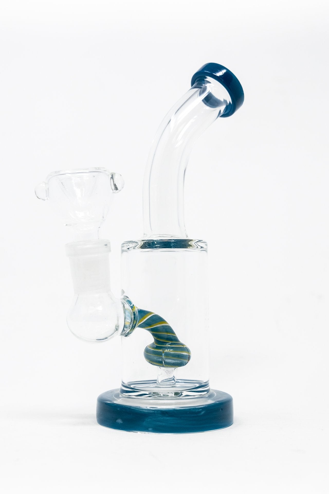 6" Aqua Blue Candy Cane Percolator Bong