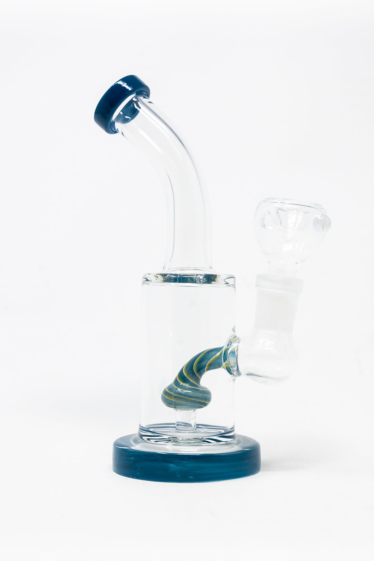 6" Aqua Blue Candy Cane Percolator Bong
