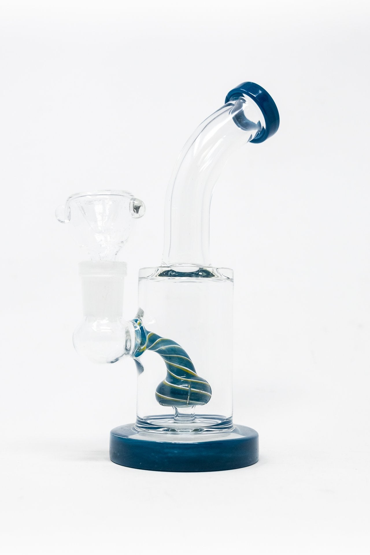 6" Aqua Blue Candy Cane Percolator Bong