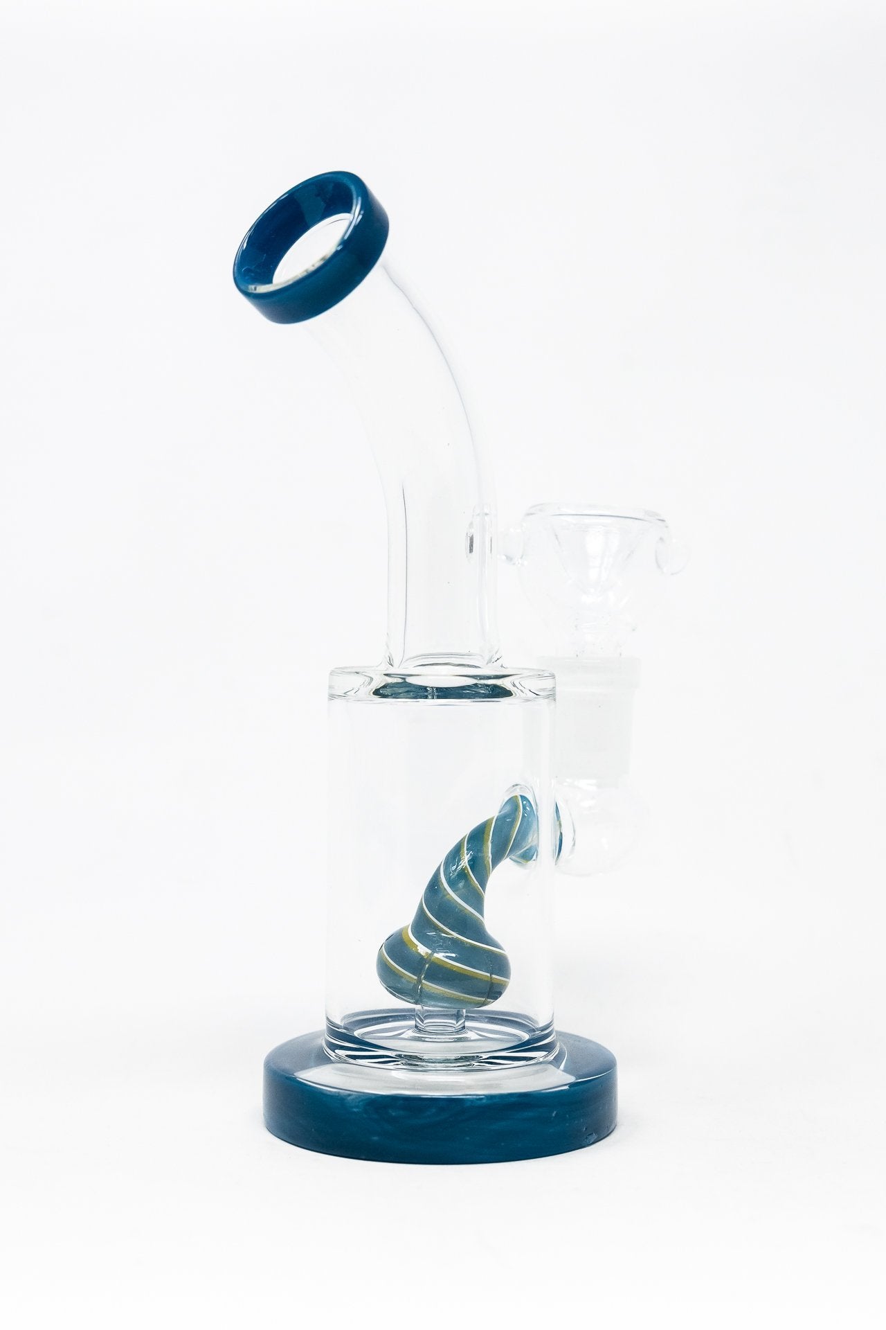 6" Aqua Blue Candy Cane Percolator Bong