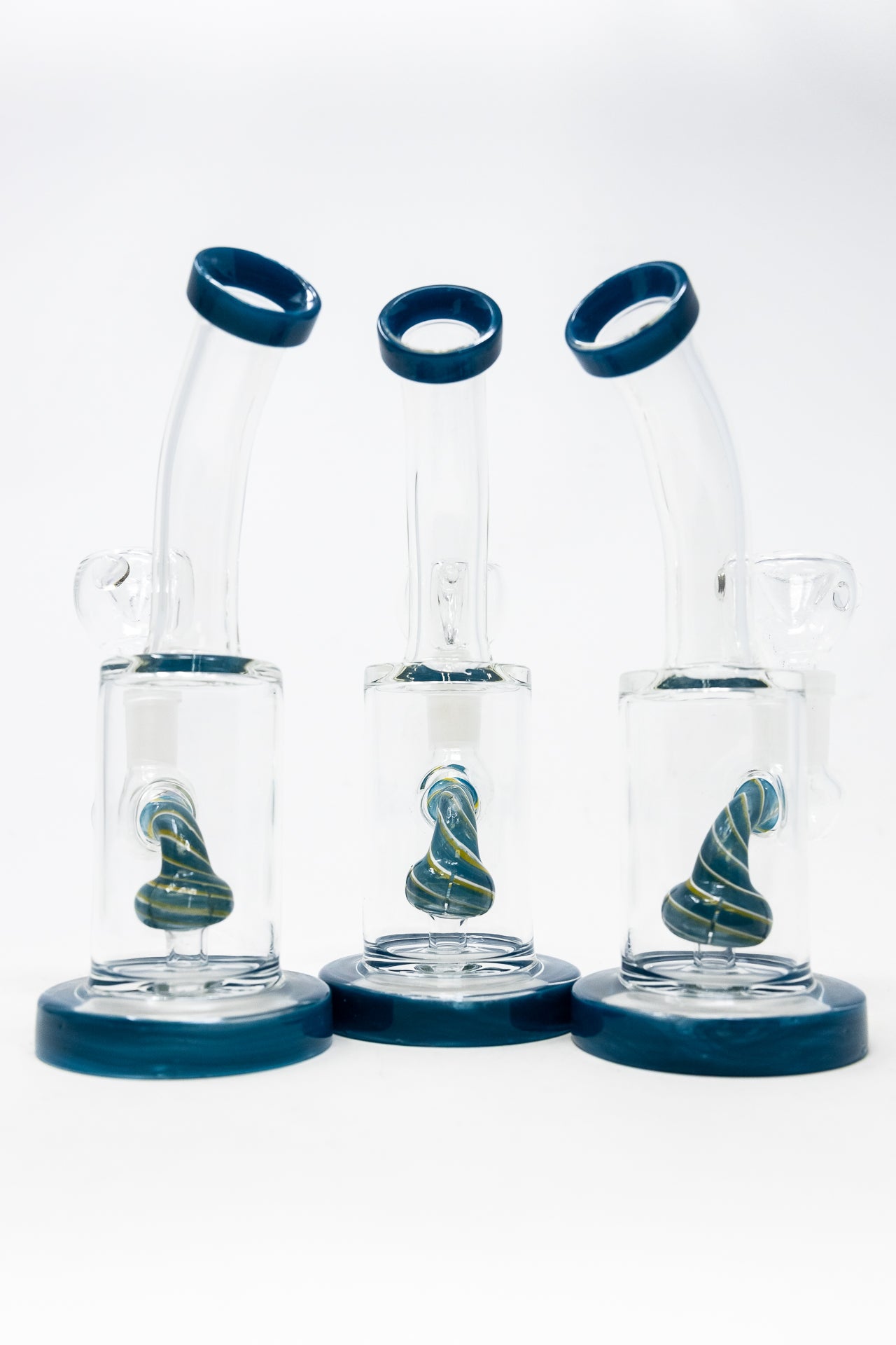 6" Aqua Blue Candy Cane Percolator Bong