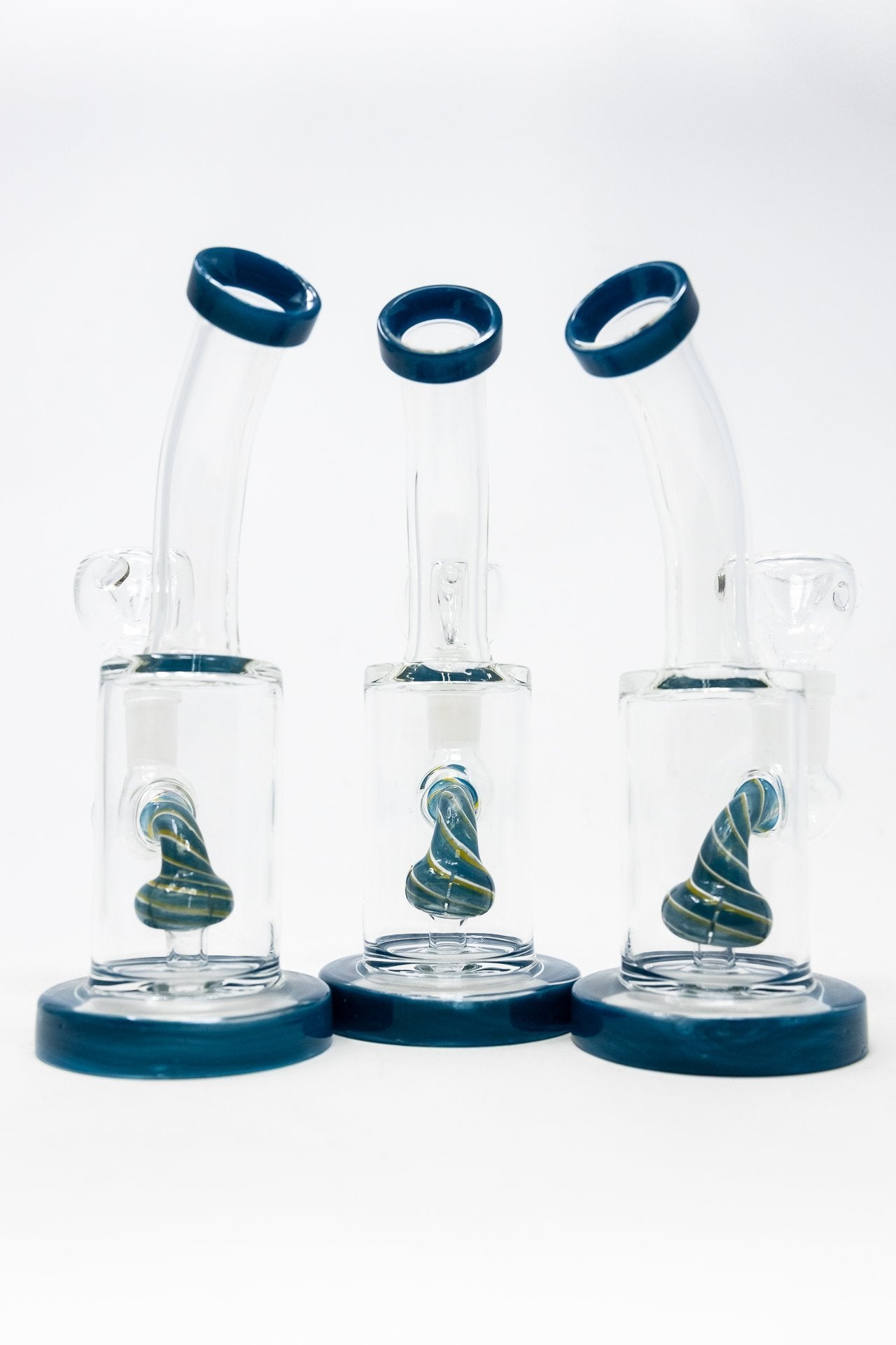 6" Aqua Blue Candy Cane Percolator Bong