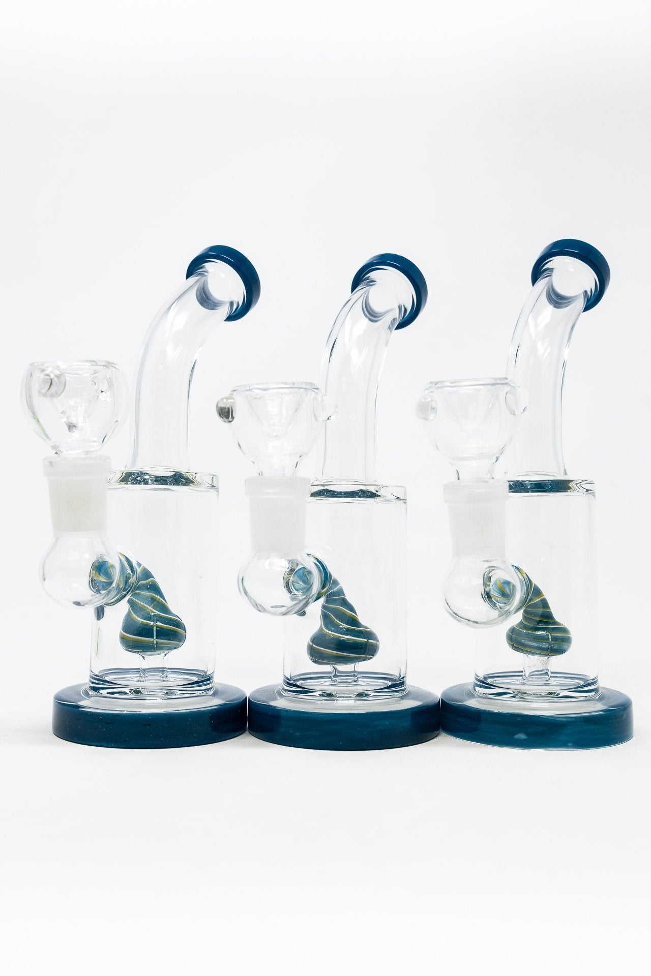 6" Aqua Blue Candy Cane Percolator Bong