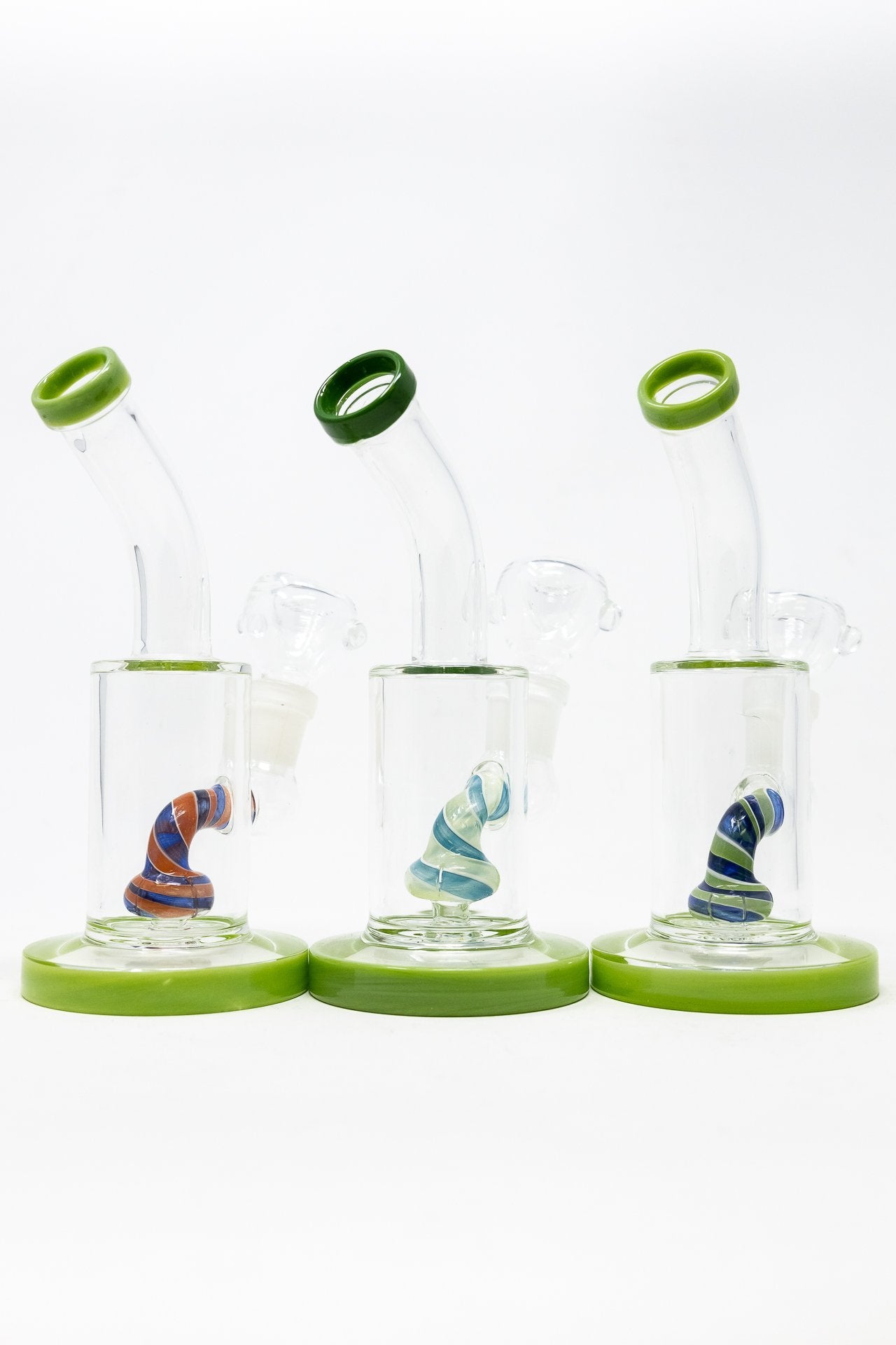 6" Lime Green Candy Cane Percolator Bong