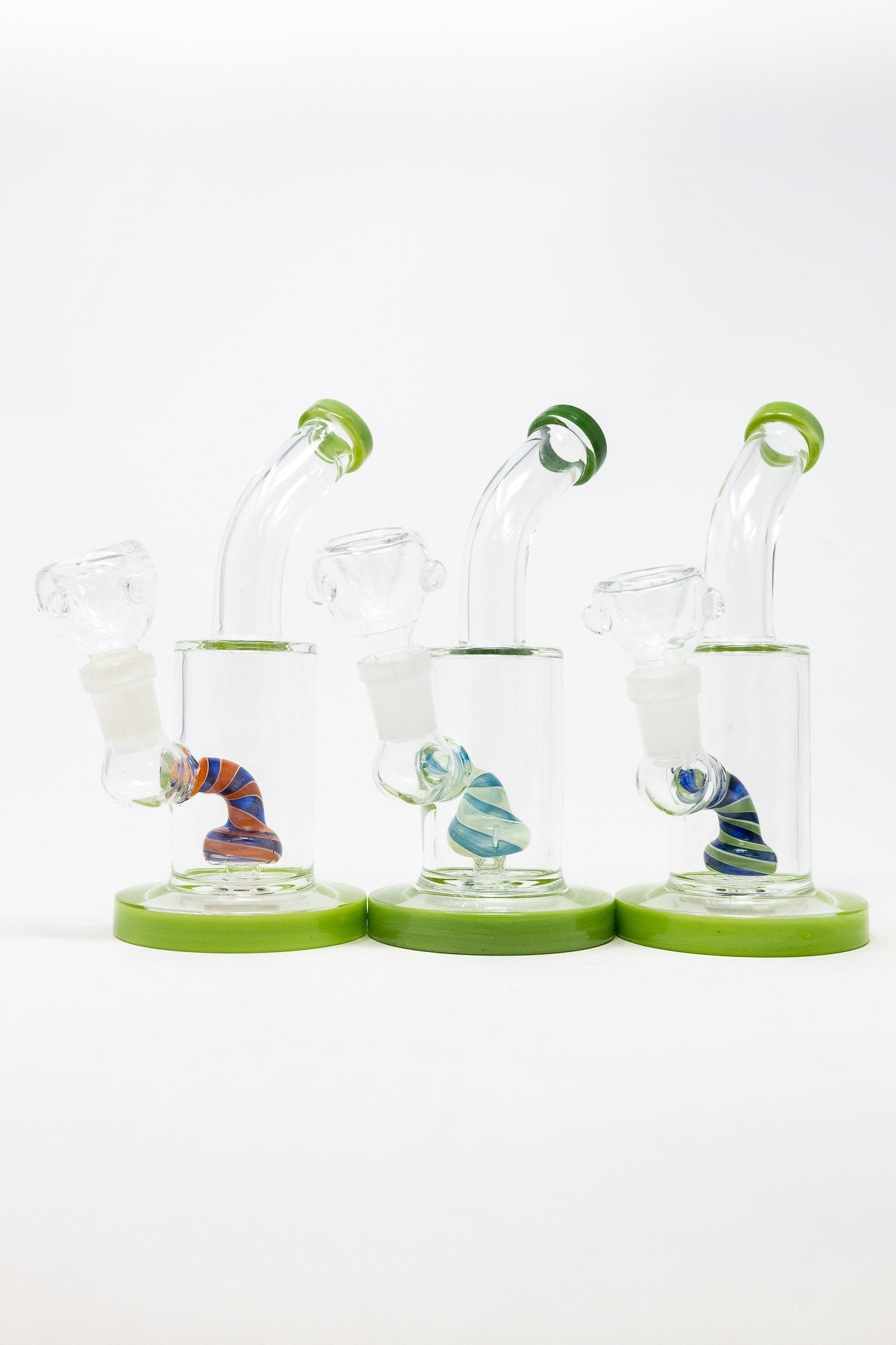 6" Lime Green Candy Cane Percolator Bong