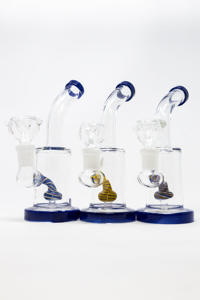 6" Navy Blue Candy Cane Percolator Bong