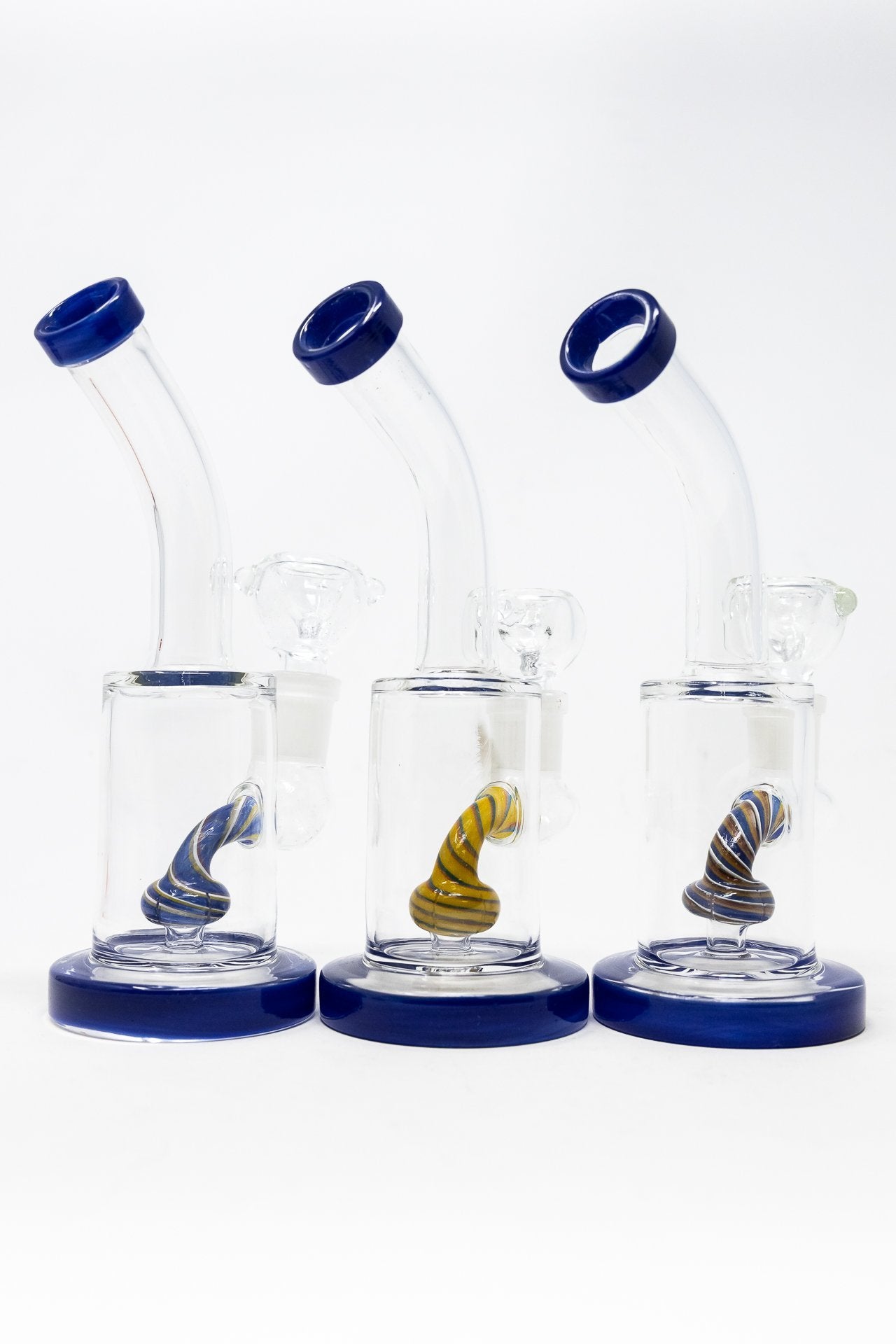 6" Navy Blue Candy Cane Percolator Bong