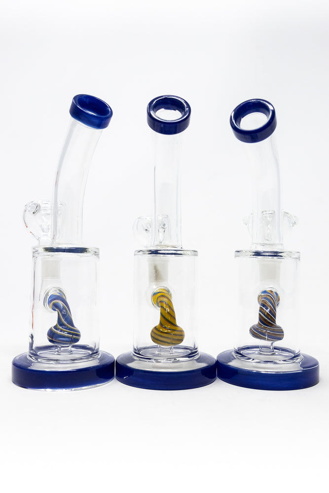 6" Navy Blue Candy Cane Percolator Bong