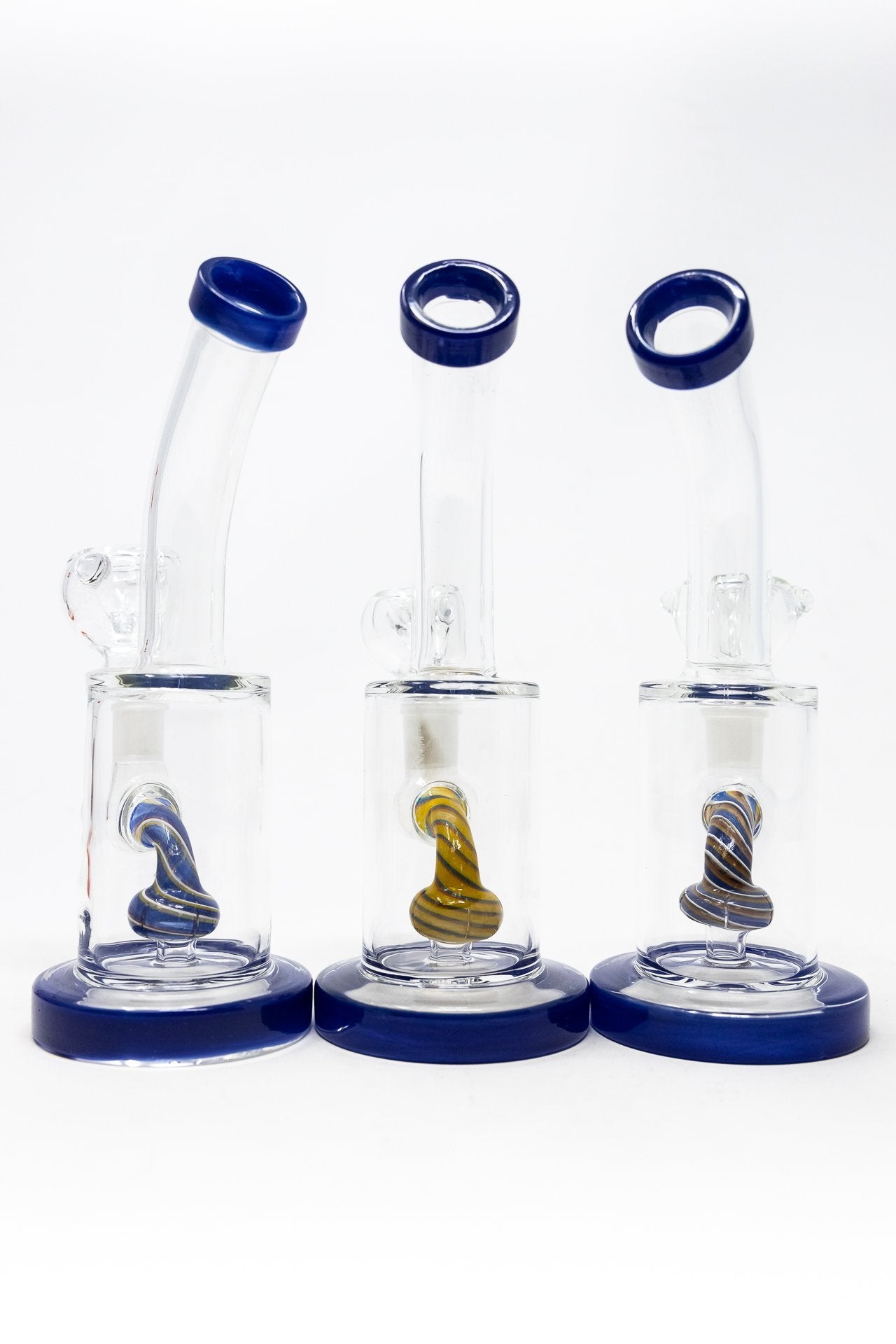 6" Navy Blue Candy Cane Percolator Bong