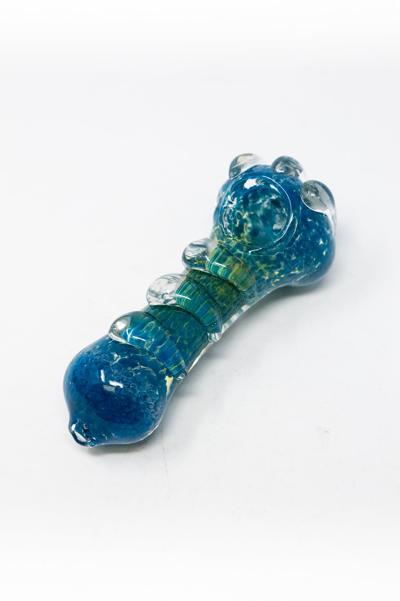 4.5" Glass Designer Hand Smoking Pipe w/ Carb Hole StonedGenie.com