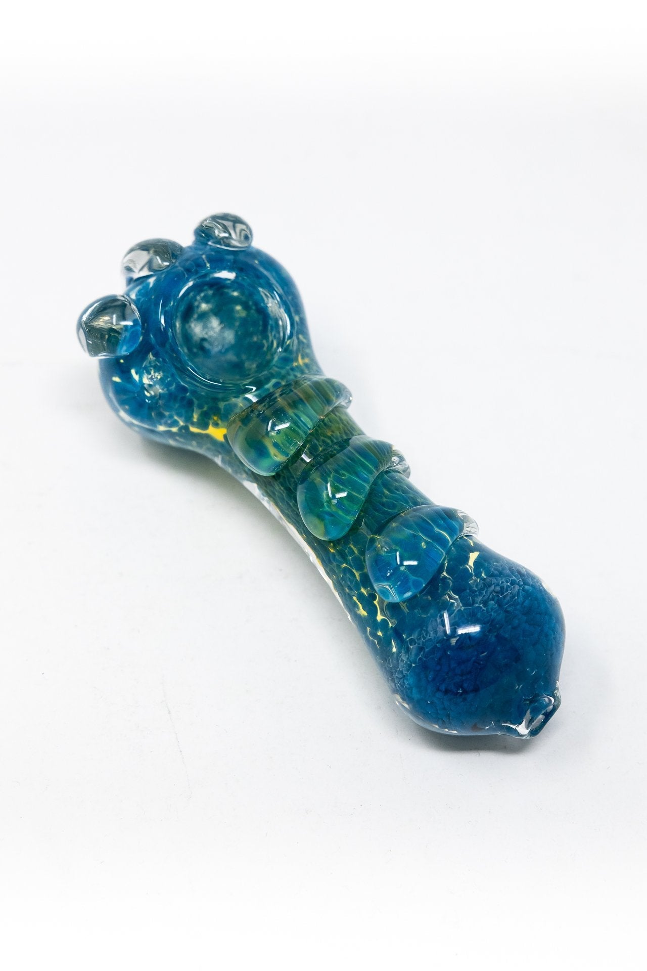 4.5" Glass Designer Hand Smoking Pipe w/ Carb Hole StonedGenie.com