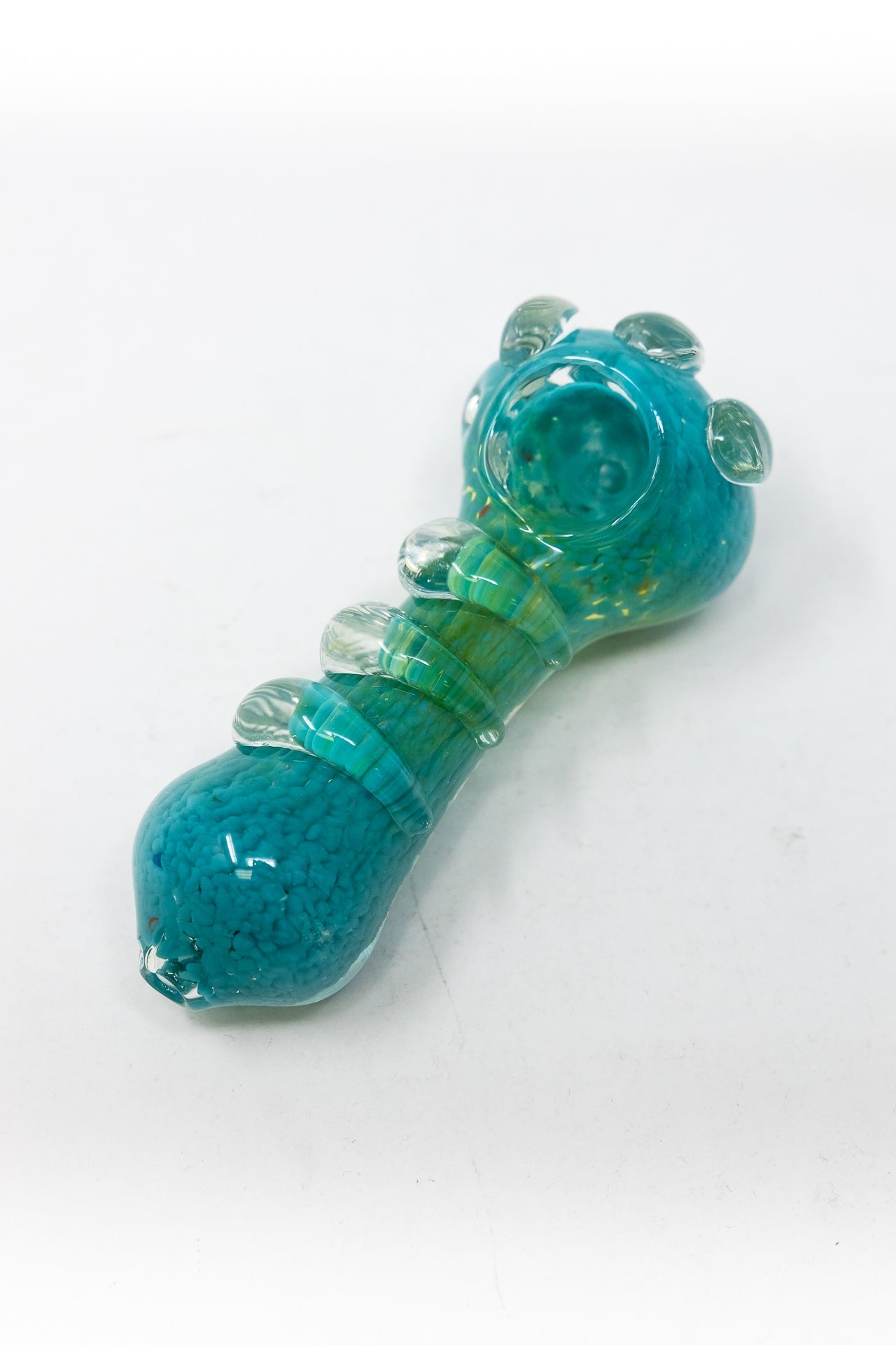 4.5" Glass Designer Hand Smoking Pipe w/ Carb Hole StonedGenie.com
