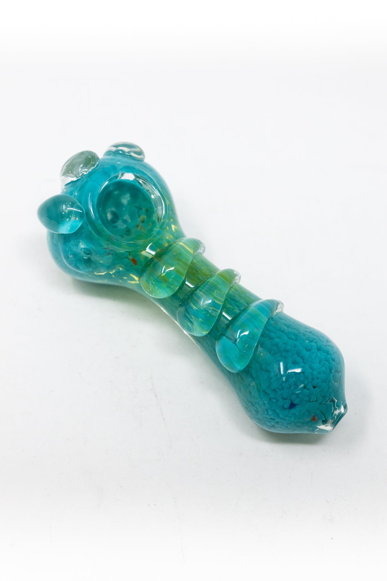 4.5" Glass Designer Hand Smoking Pipe w/ Carb Hole StonedGenie.com