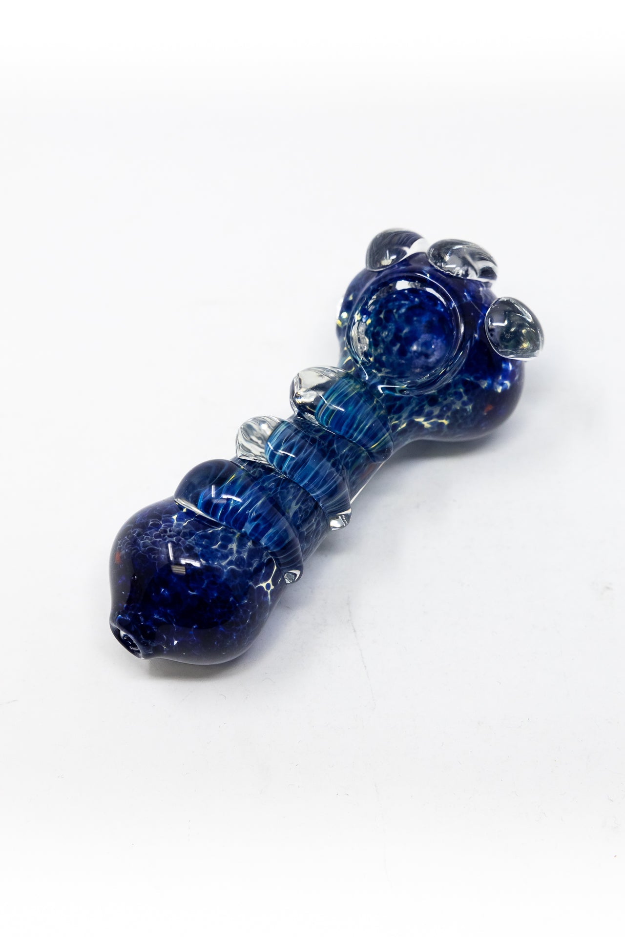 4.5" Glass Designer Hand Smoking Pipe w/ Carb Hole StonedGenie.com