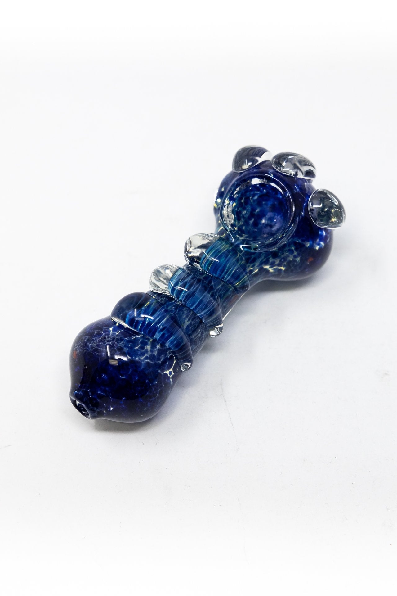 4.5" Glass Designer Hand Smoking Pipe w/ Carb Hole StonedGenie.com