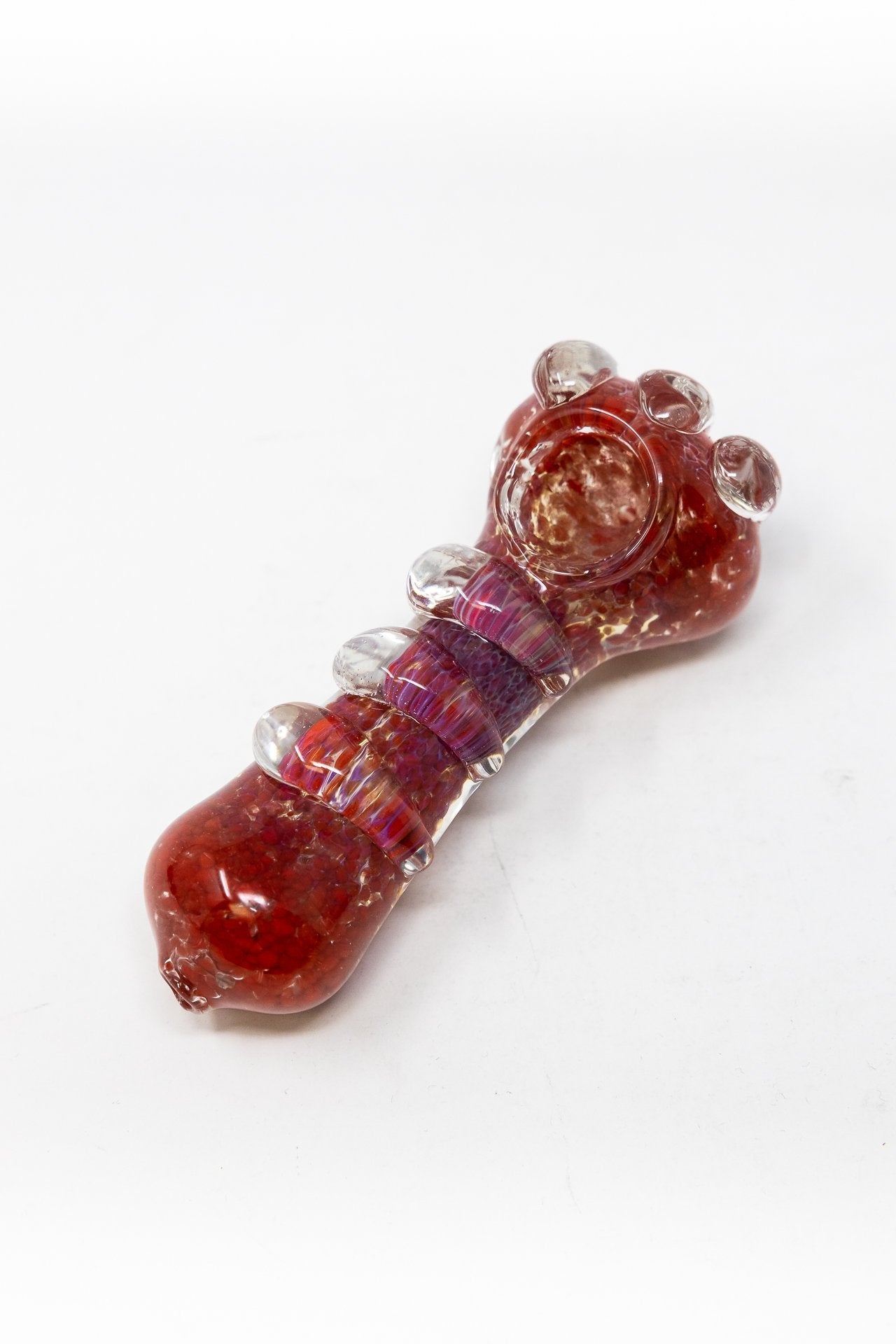 4.5" Glass Designer Hand Smoking Pipe w/ Carb Hole StonedGenie.com