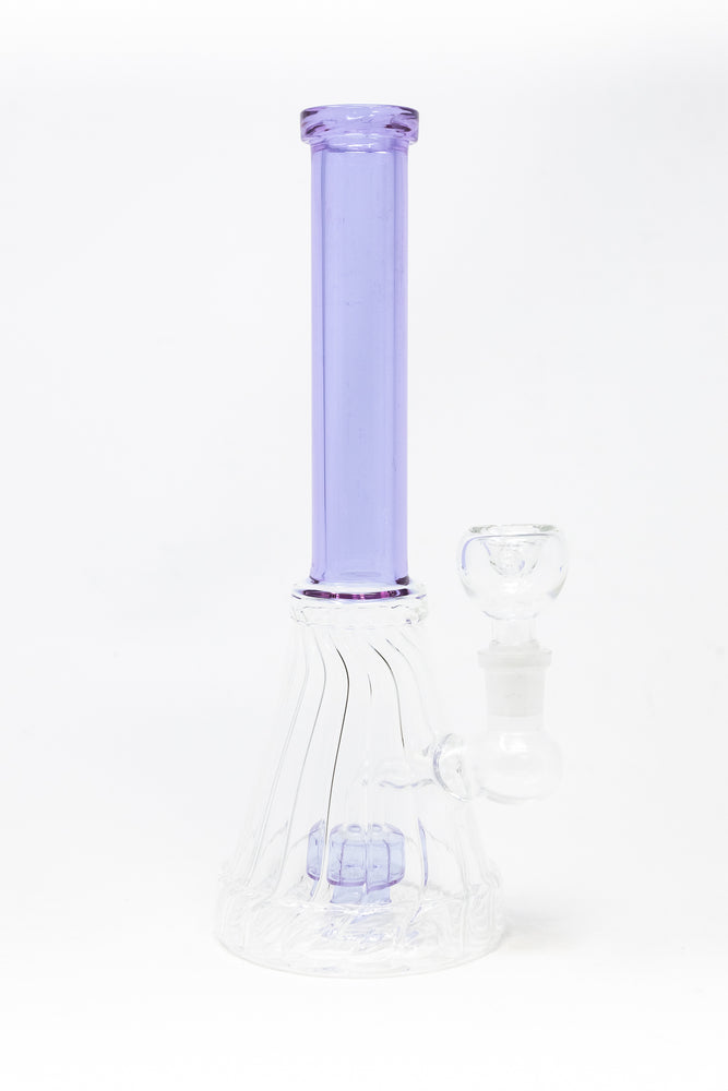 10" Purple Twisted Base Bong