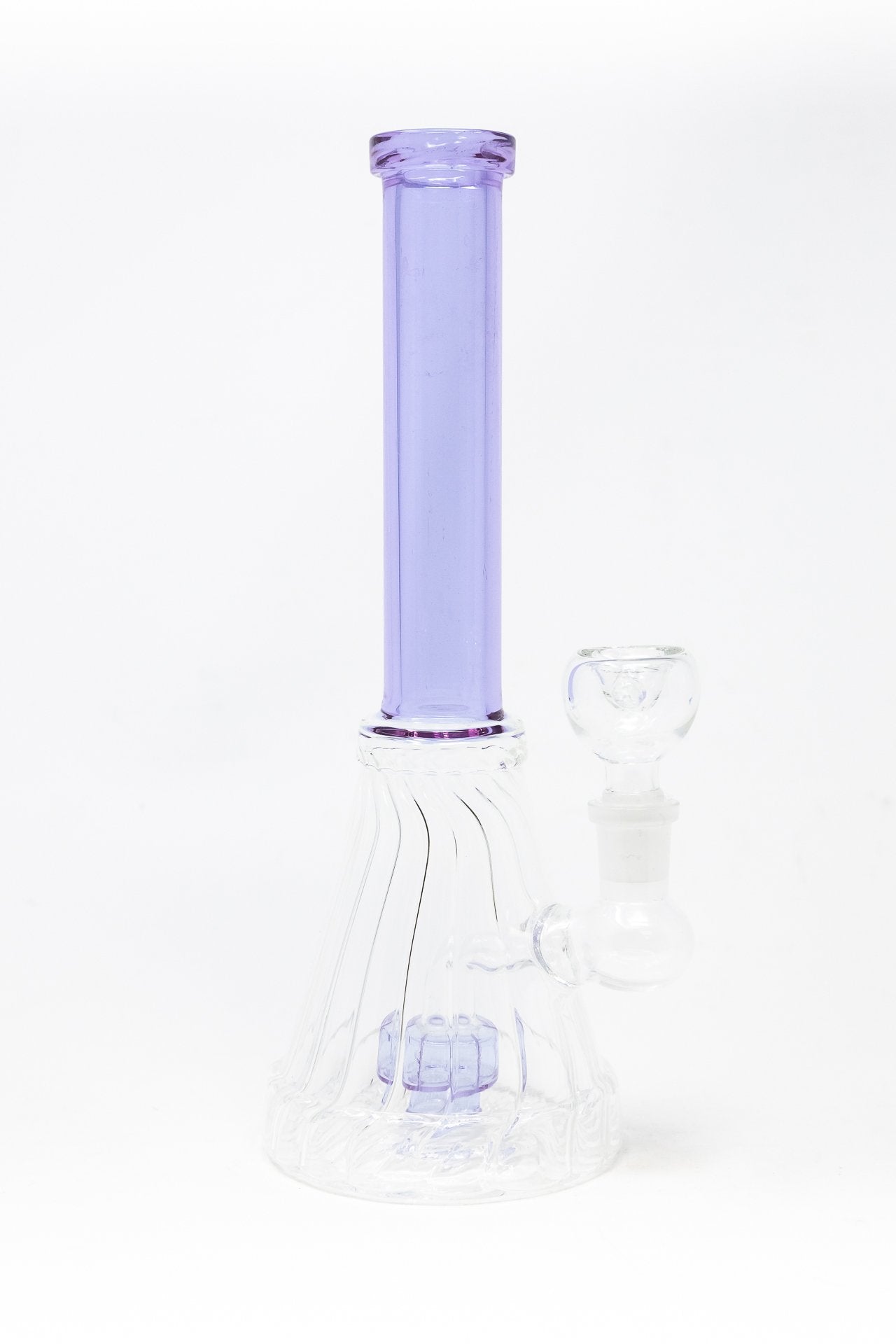 10" Purple Twisted Base Bong