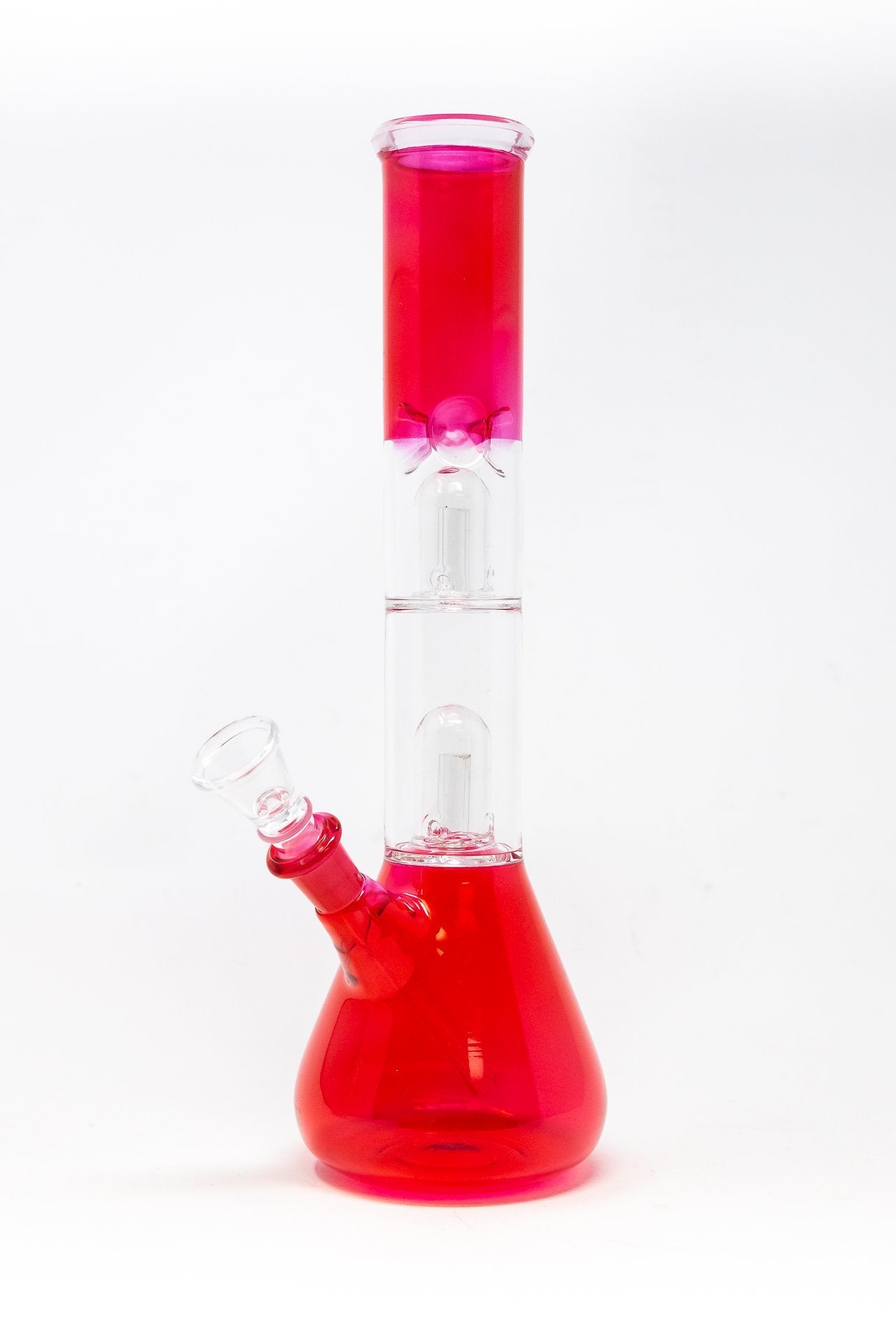 12" Double Percolator Neon Red Bong