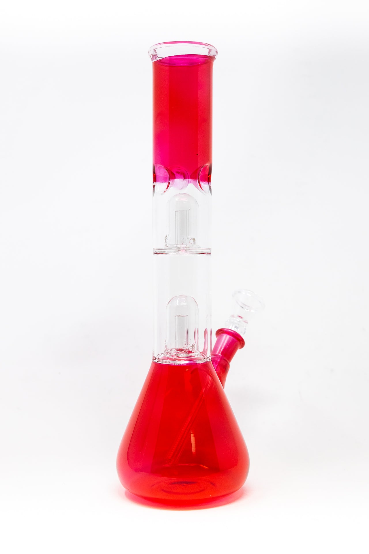 12" Double Percolator Neon Red Bong